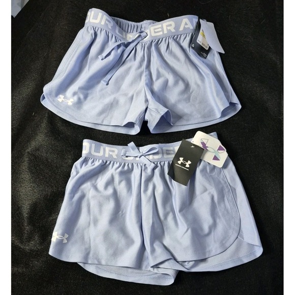 2 Pairs Under Armour Play Up Shorts  NWT Girls Medium - Picture 1 of 2